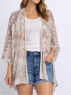Maurices Chevron Open Cardigan - Size Large / XL